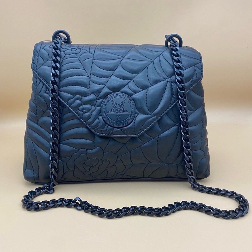Blackcraft Cult Charlotte Quilted Spider Web Shoulder Bag